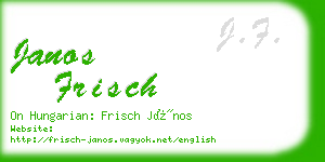 janos frisch business card